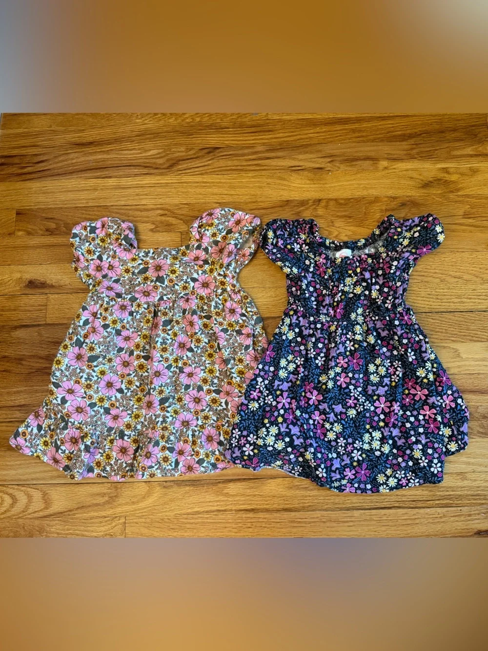 5 Toddler Girls Floral & Denim Dress Bundle size 3T Pink, Navy, Black